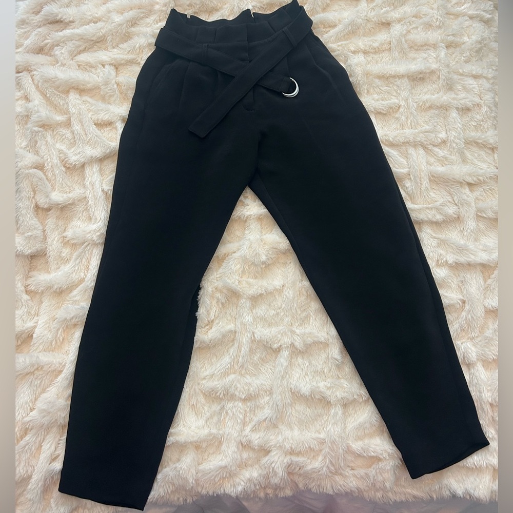 Express Black Women's Trousers with Belt